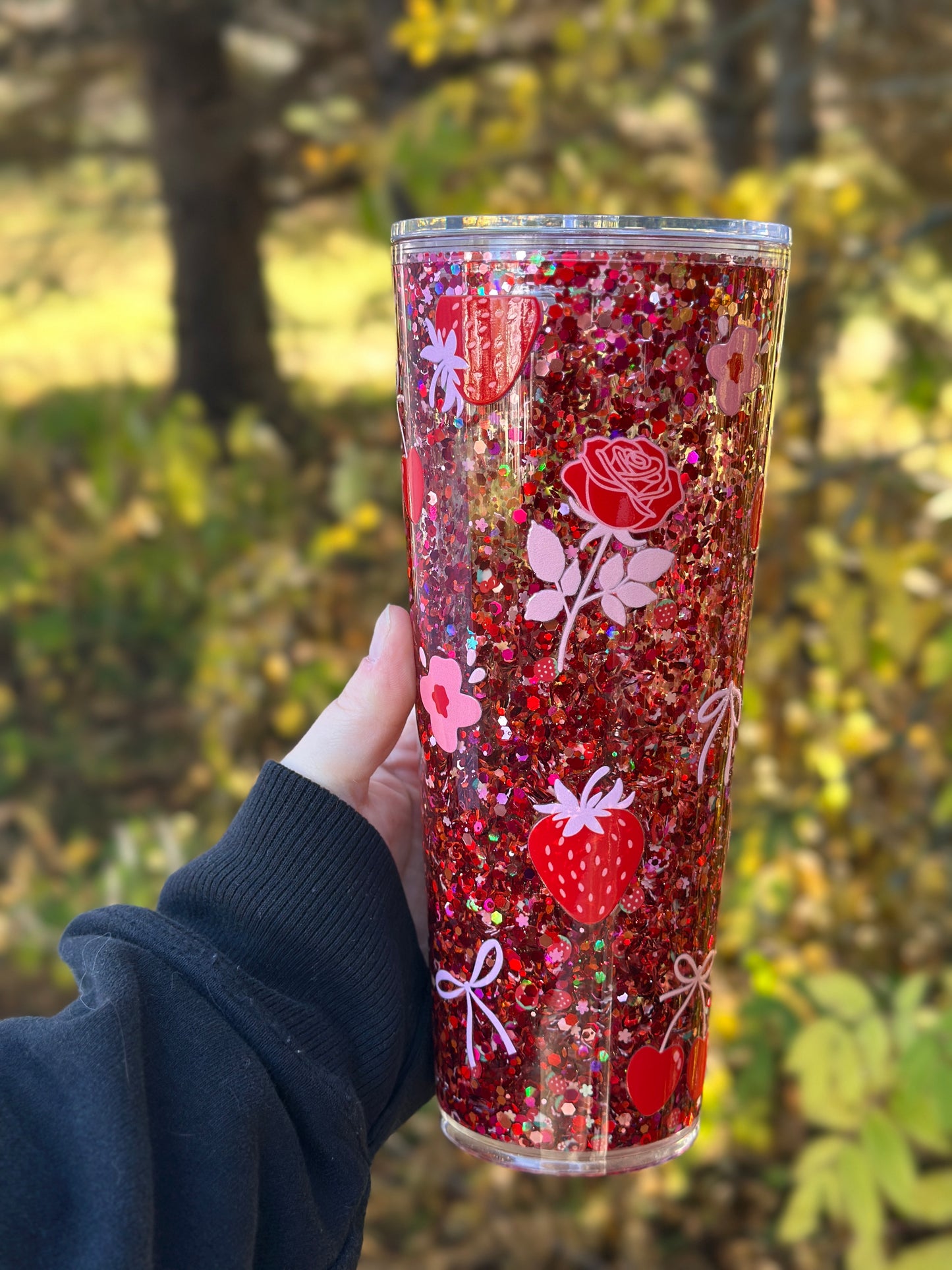 Cherry Bows Snowglobe Tumbler
