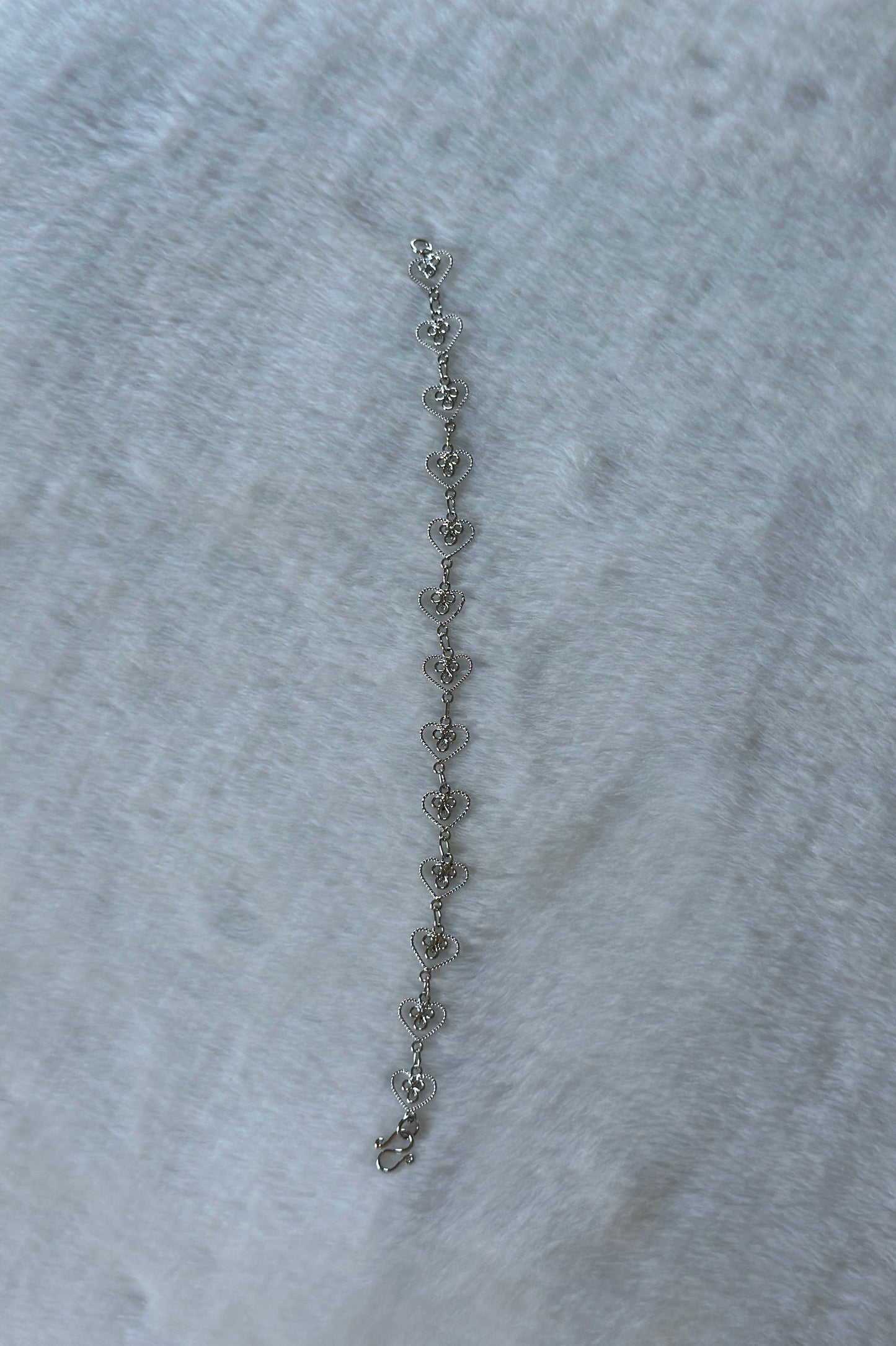 Silver Heart Link Bracelet
