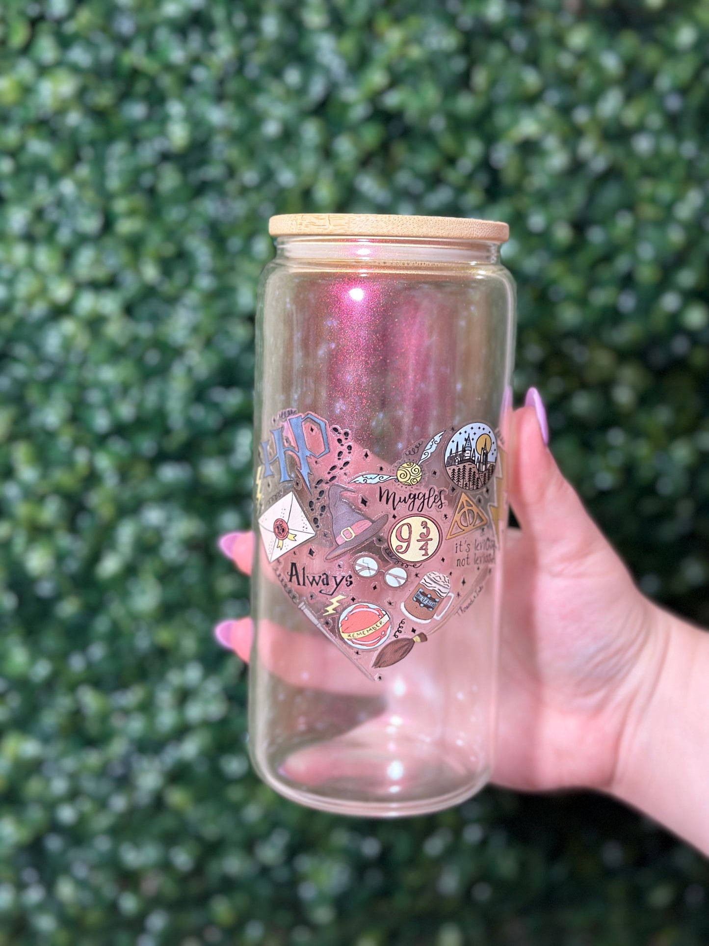 Harry Potter Red Shimmer Glass Cup