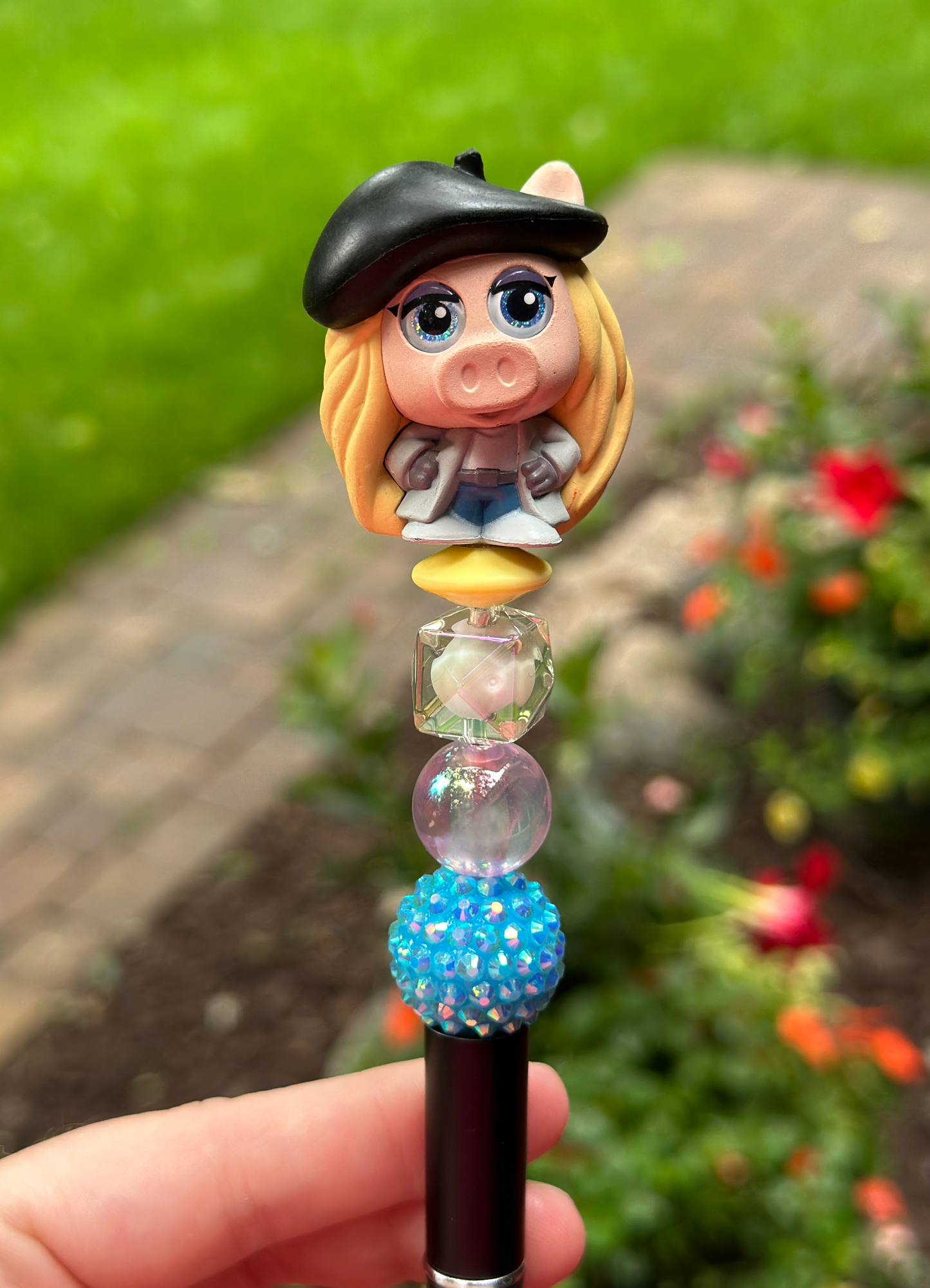 Miss Piggy Beaded Pen