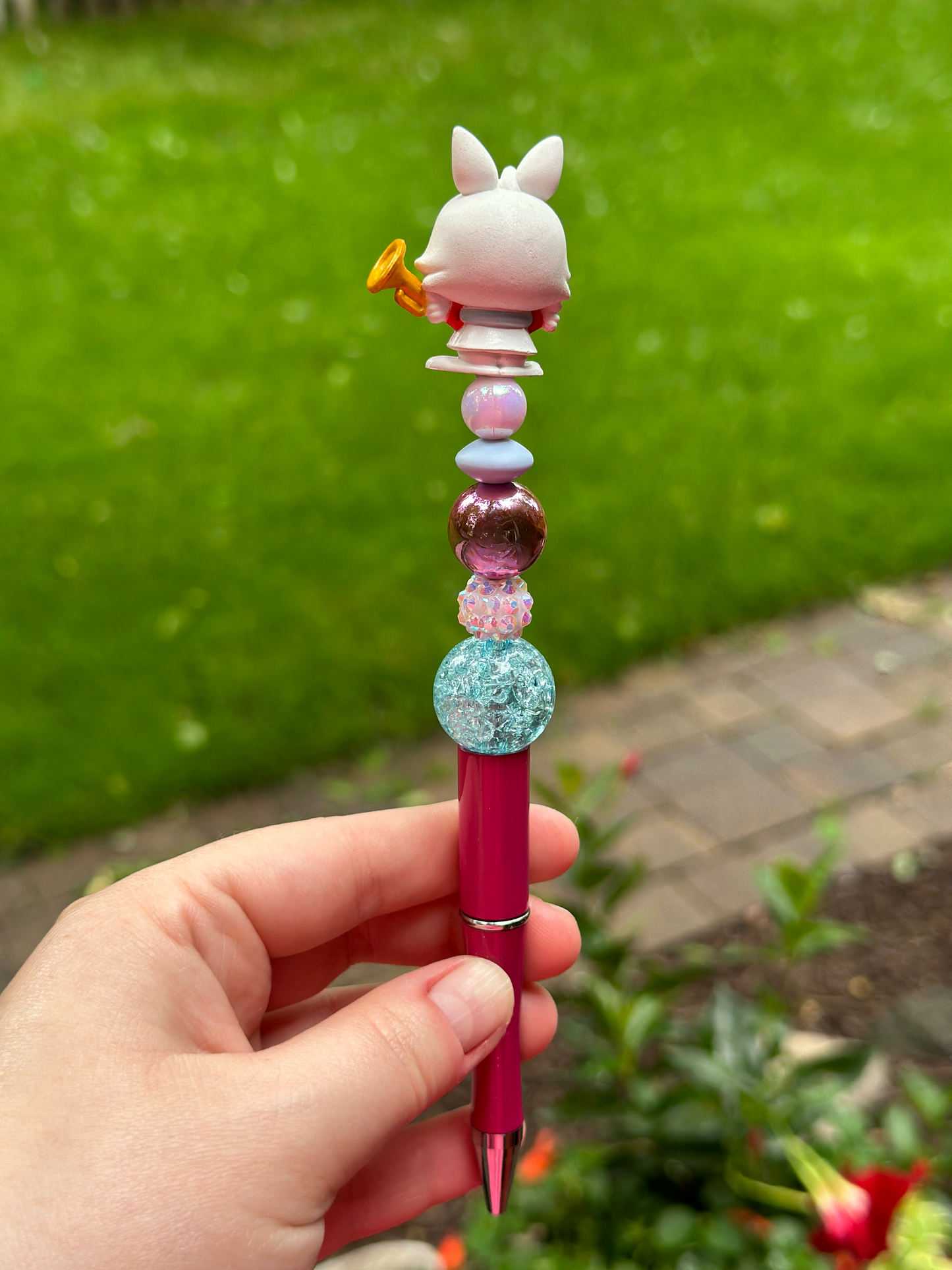 White Rabbit Beaded Pen