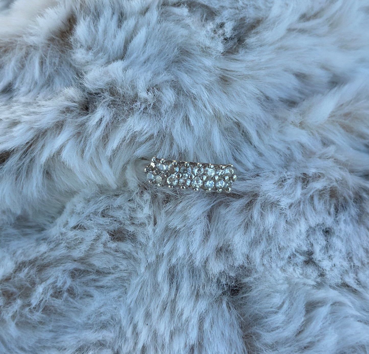 Double Row Anniversary Band Ring CZ