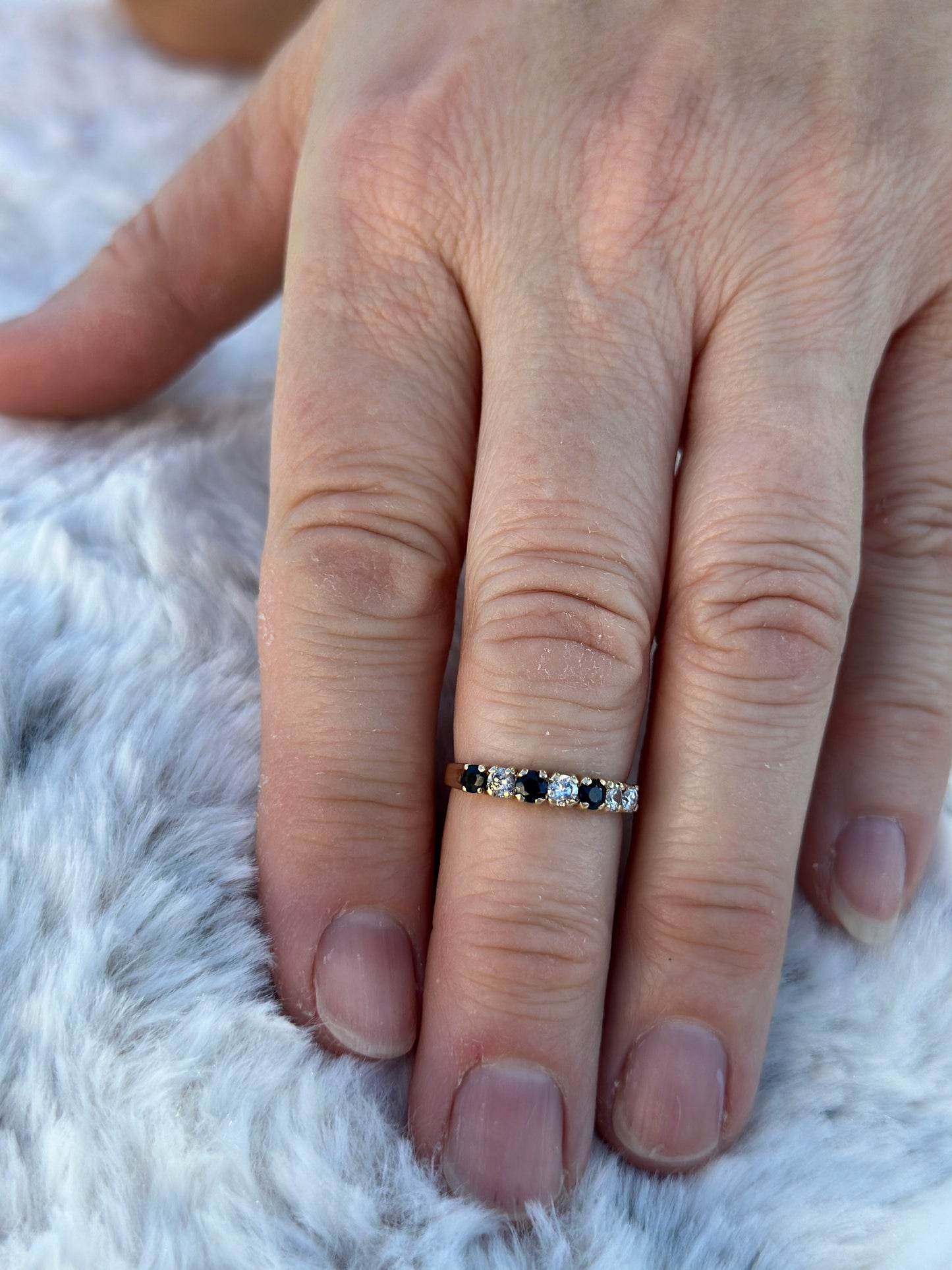 Sapphire Anniversary Band Ring CZ