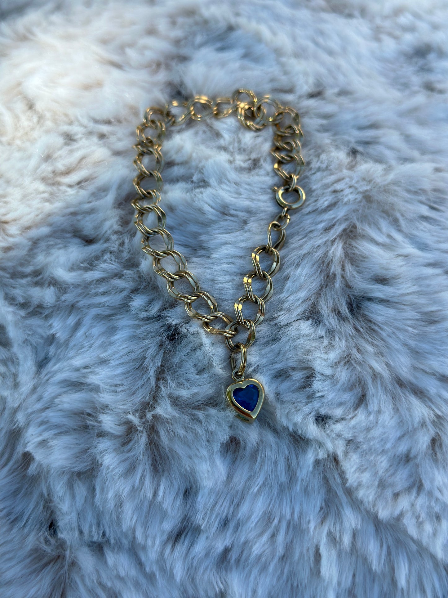 Heart Topaz Charm Bracelet