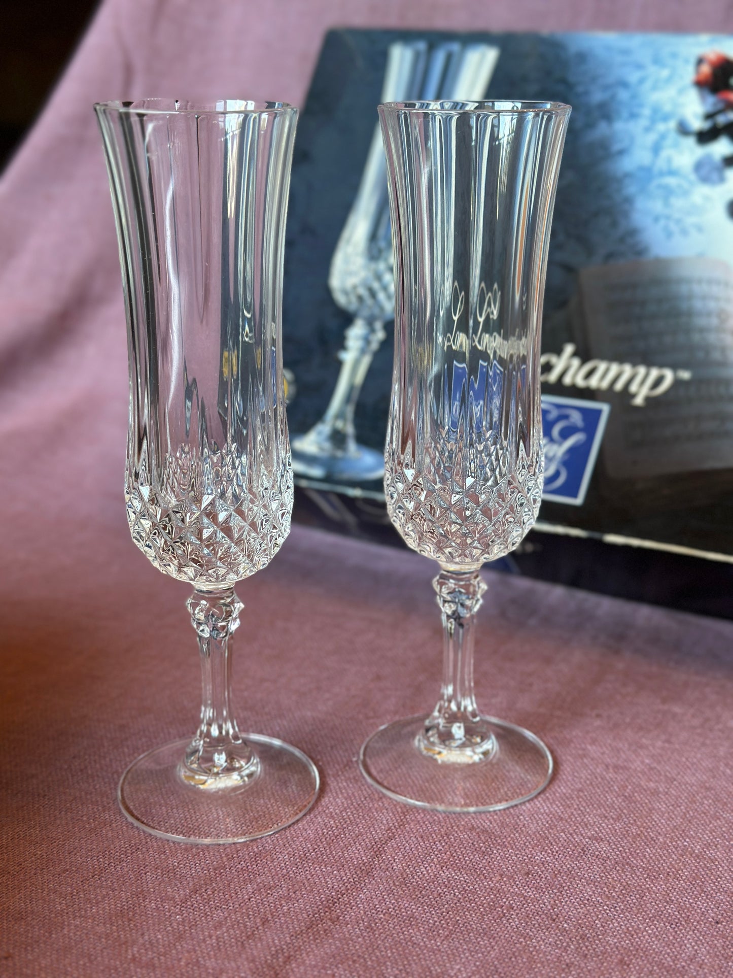 Longchamp Crystal Champagne Flutes