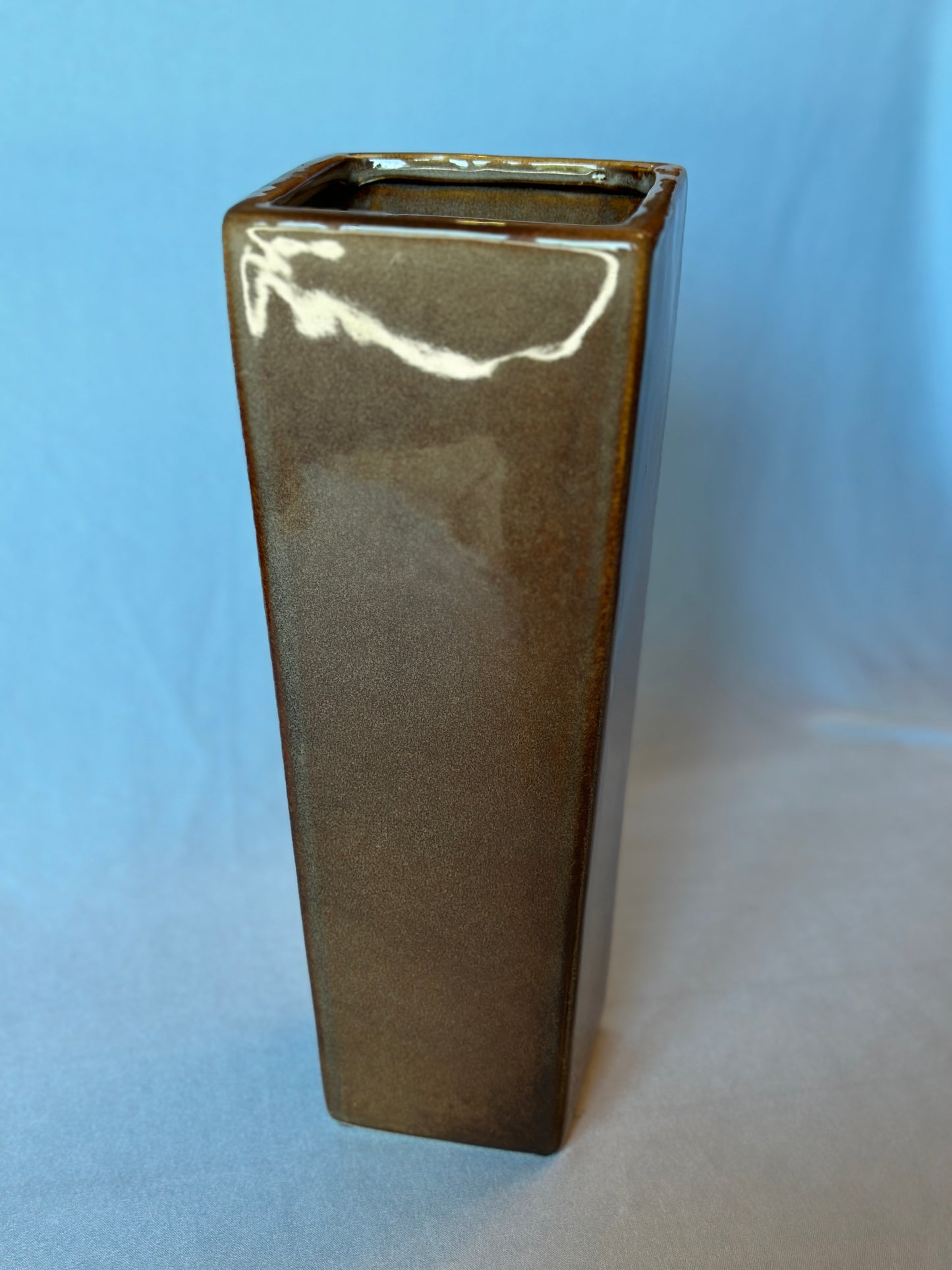 Green Brown Tapered Vase