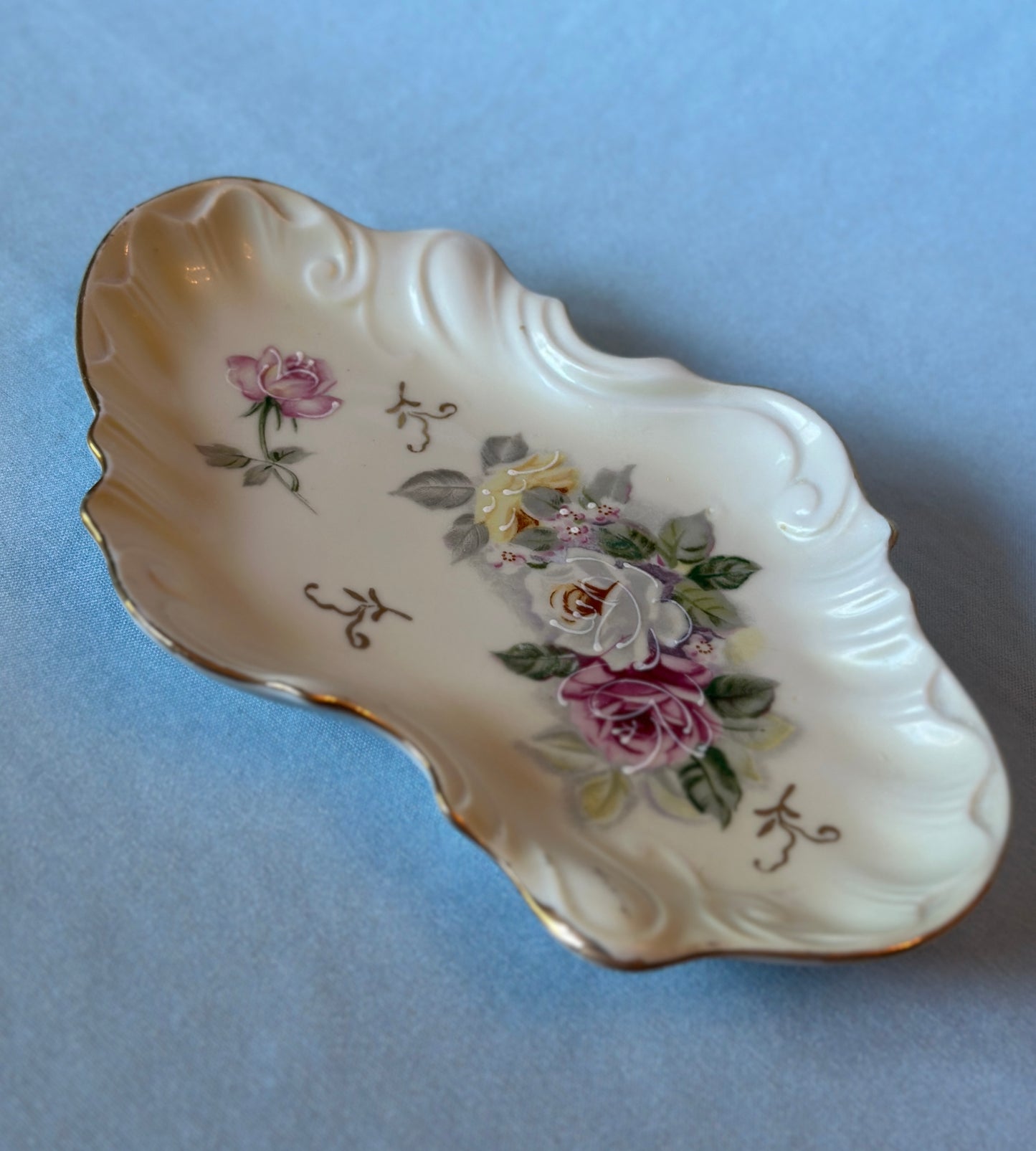 Porcelain Rose Trinket Dish