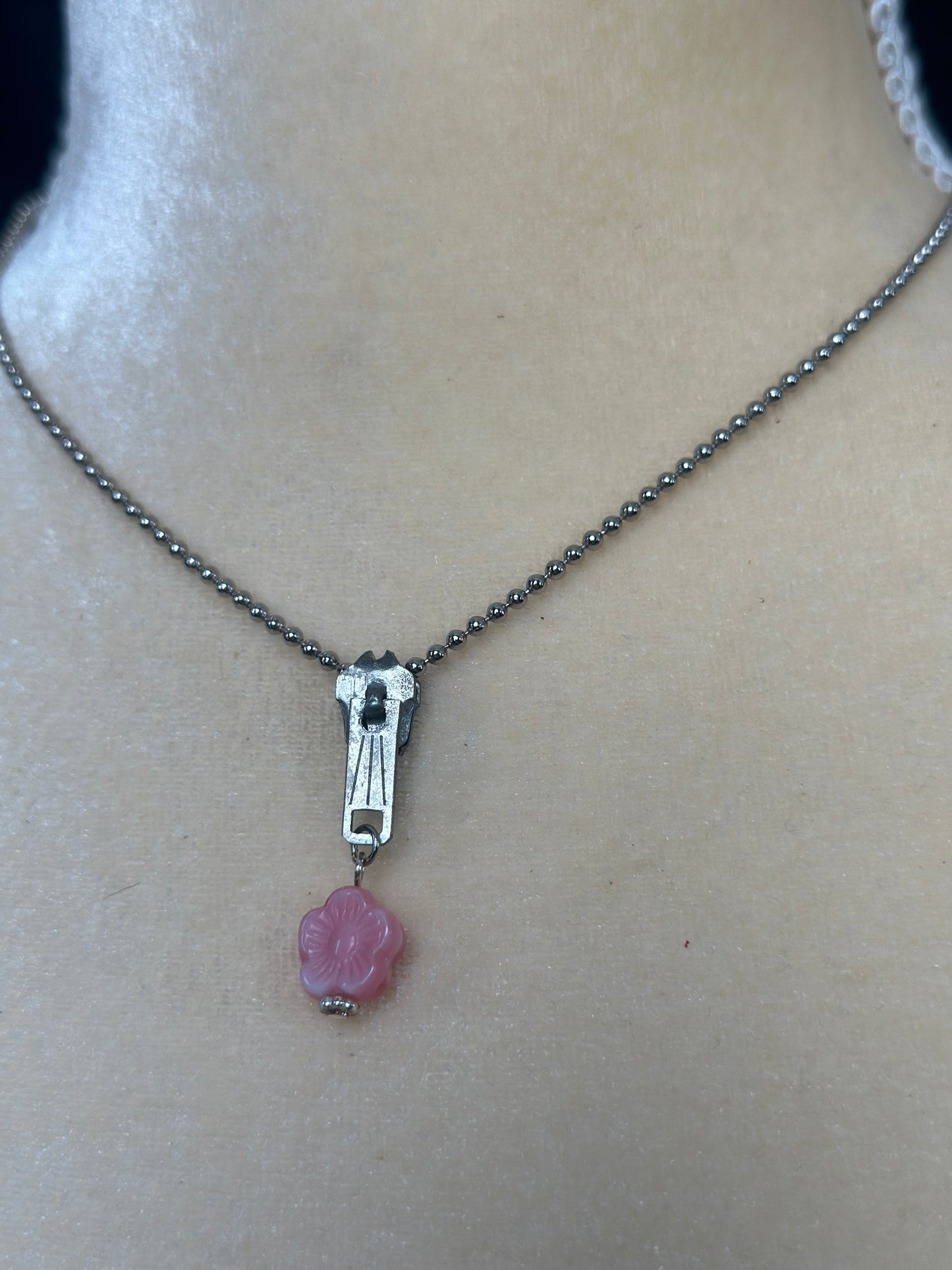 Ball Chain Zipper Necklace