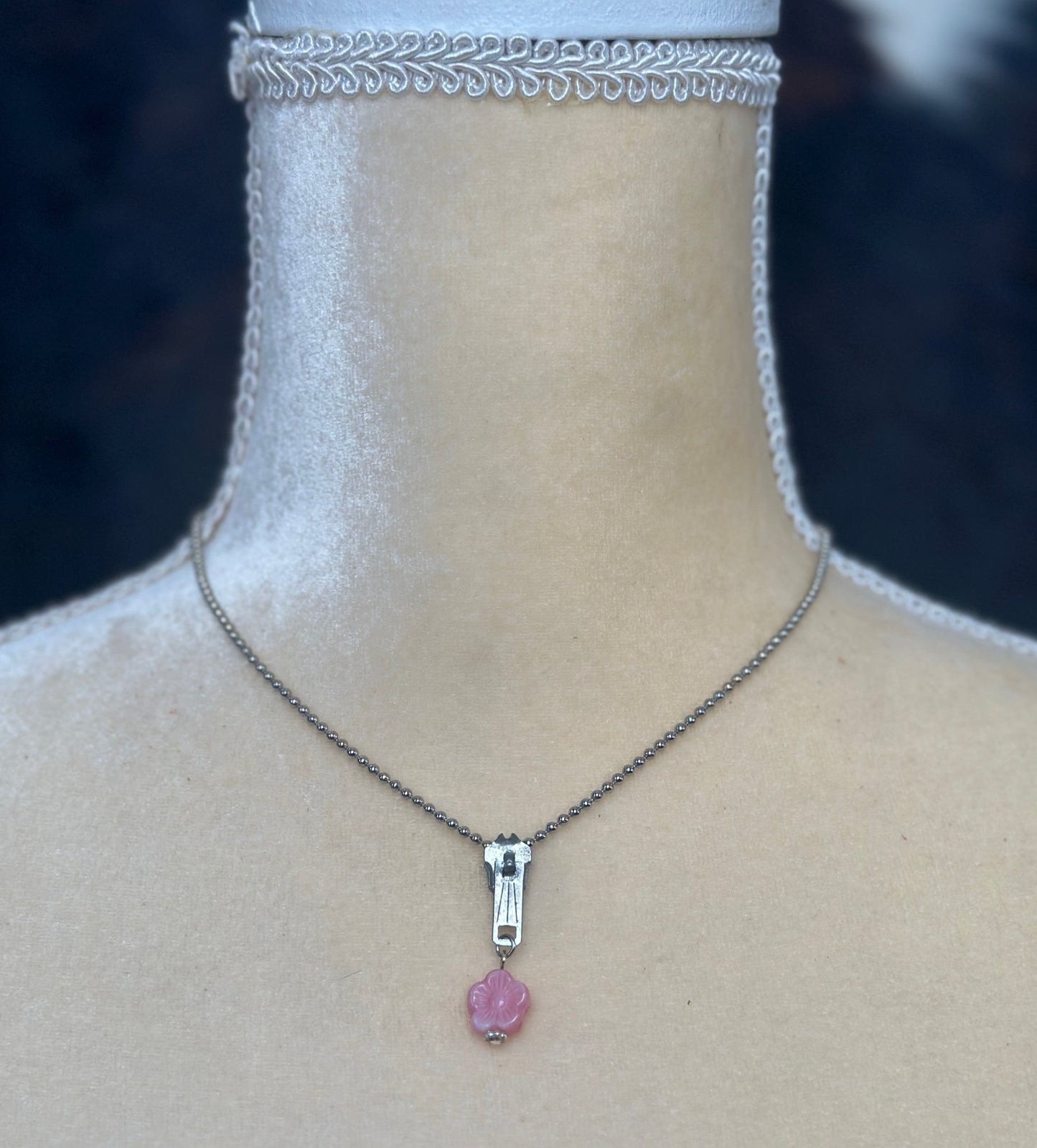 Ball Chain Zipper Necklace