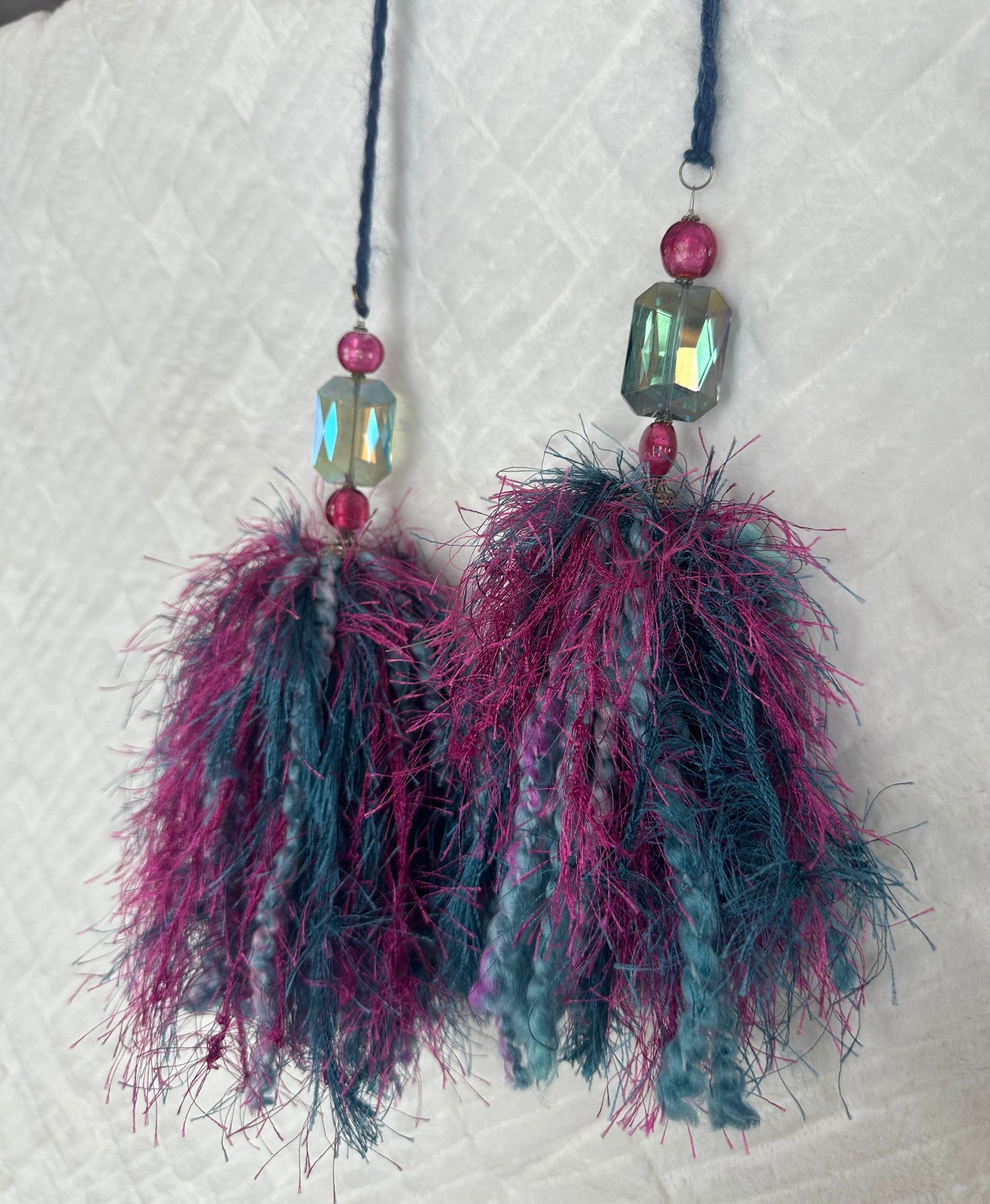Pink Blue Tassel Set