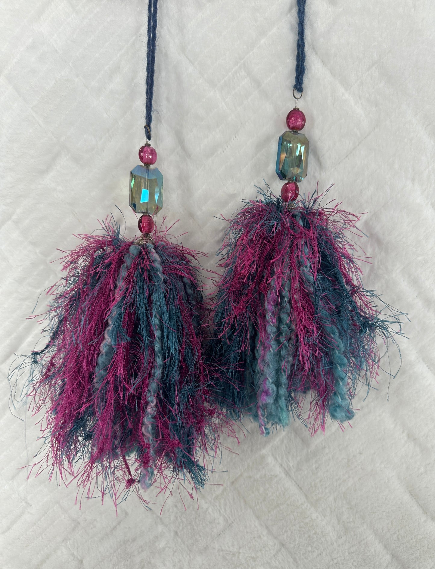Pink Blue Tassel Set