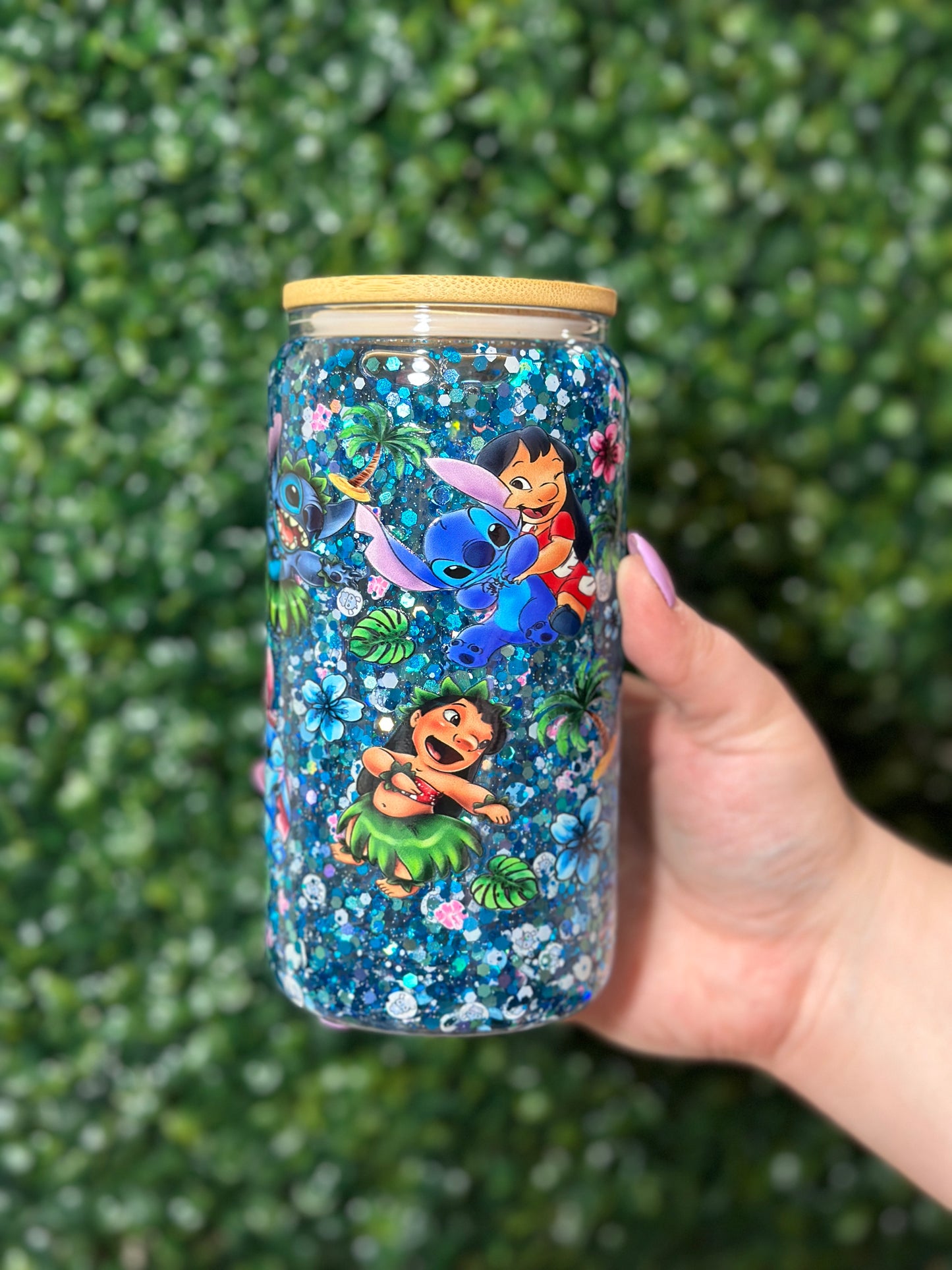 Lilo and Stitch Halloween Glass Snowglobe