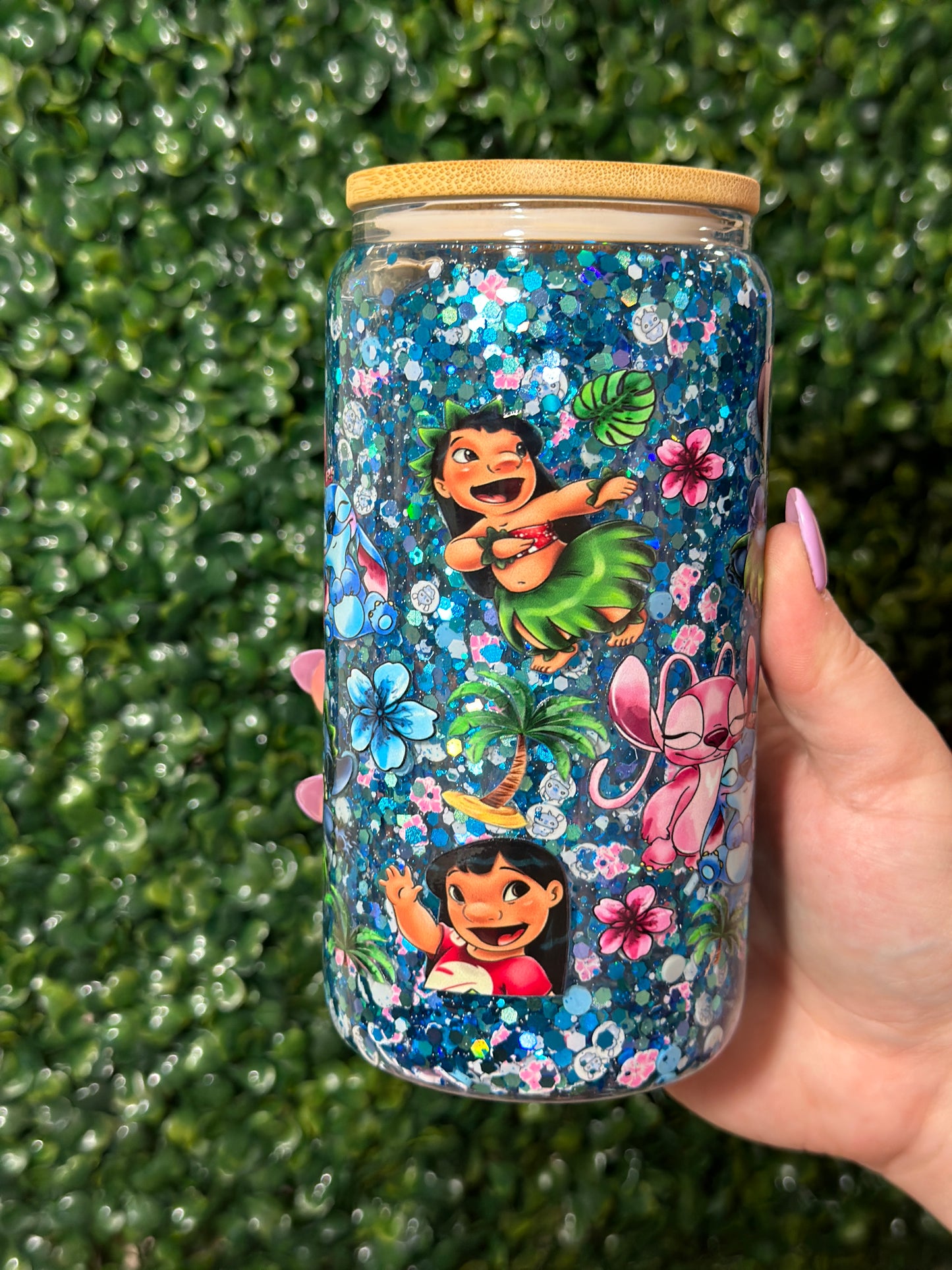 Lilo and Stitch Halloween Glass Snowglobe