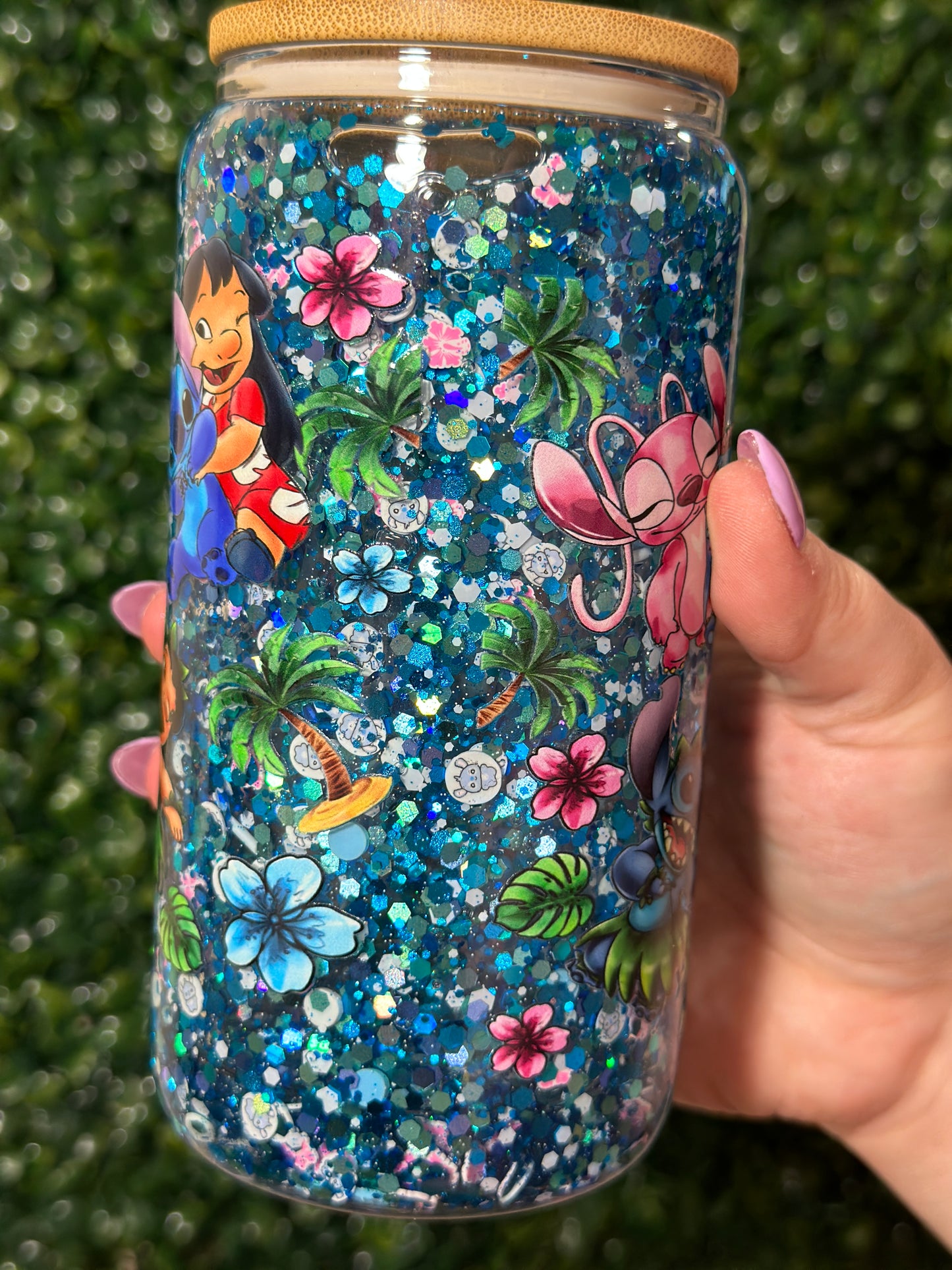 Lilo and Stitch Halloween Glass Snowglobe