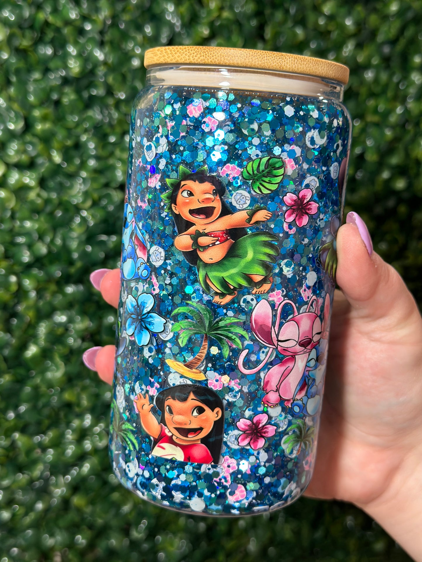 Lilo and Stitch Halloween Glass Snowglobe