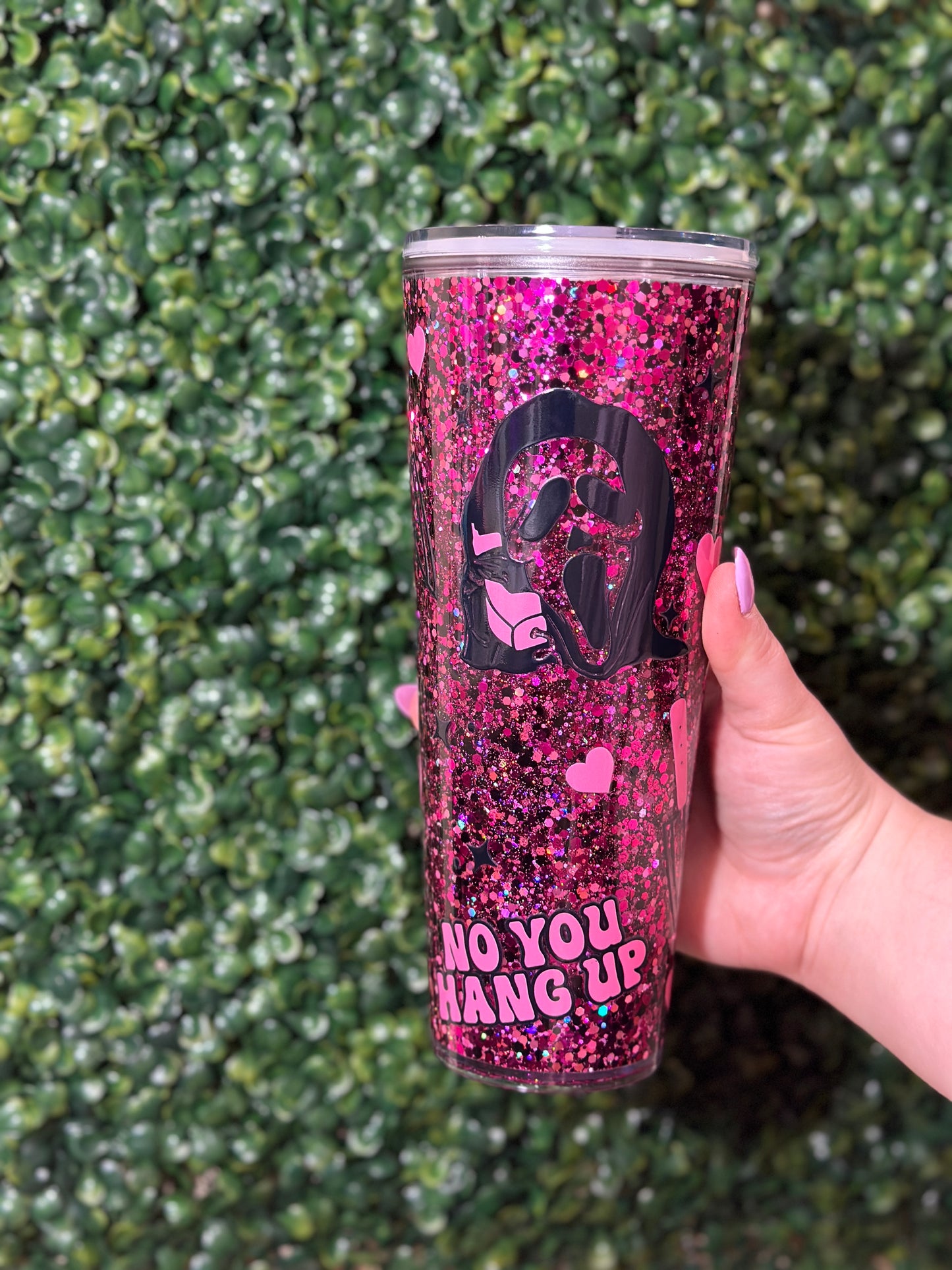 No You Hang Up Scream Snowglobe Tumbler