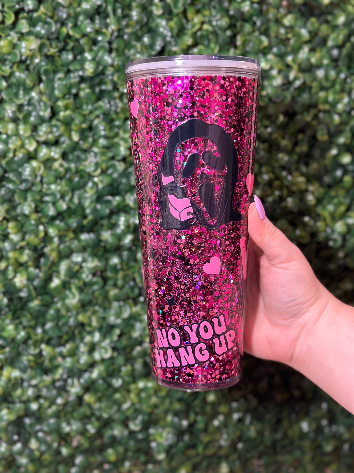 No You Hang Up Scream Snowglobe Tumbler