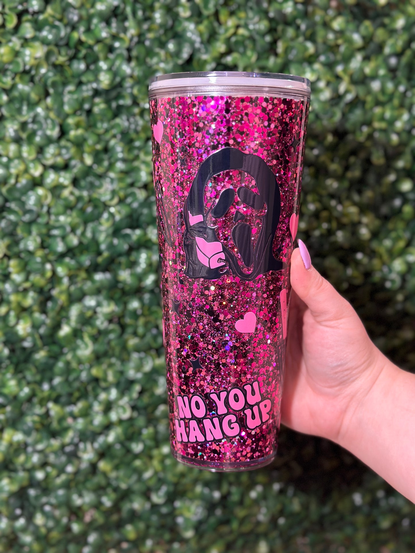 No You Hang Up Scream Snowglobe Tumbler