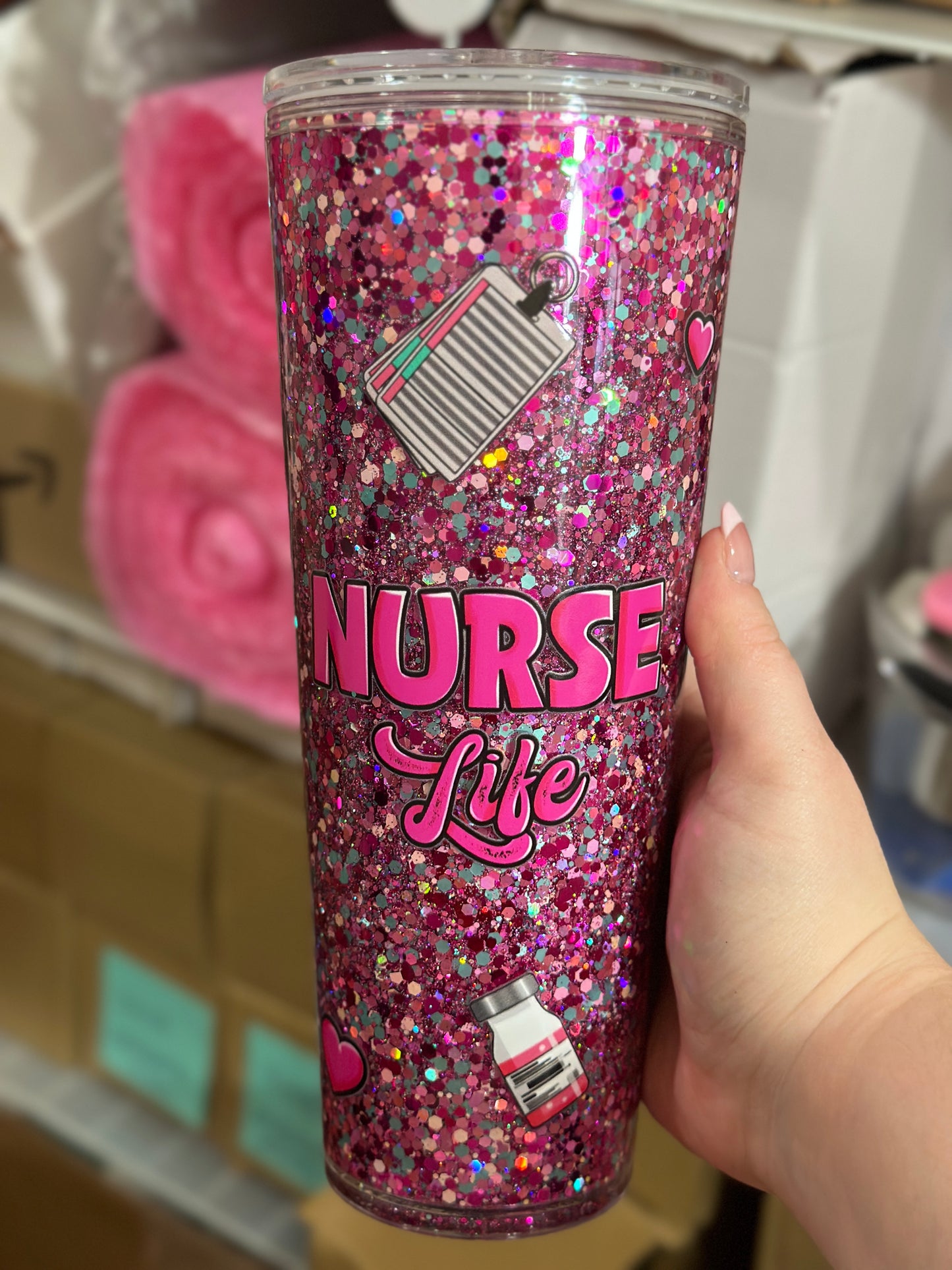 Nurse Life Snowglobe Tumbler