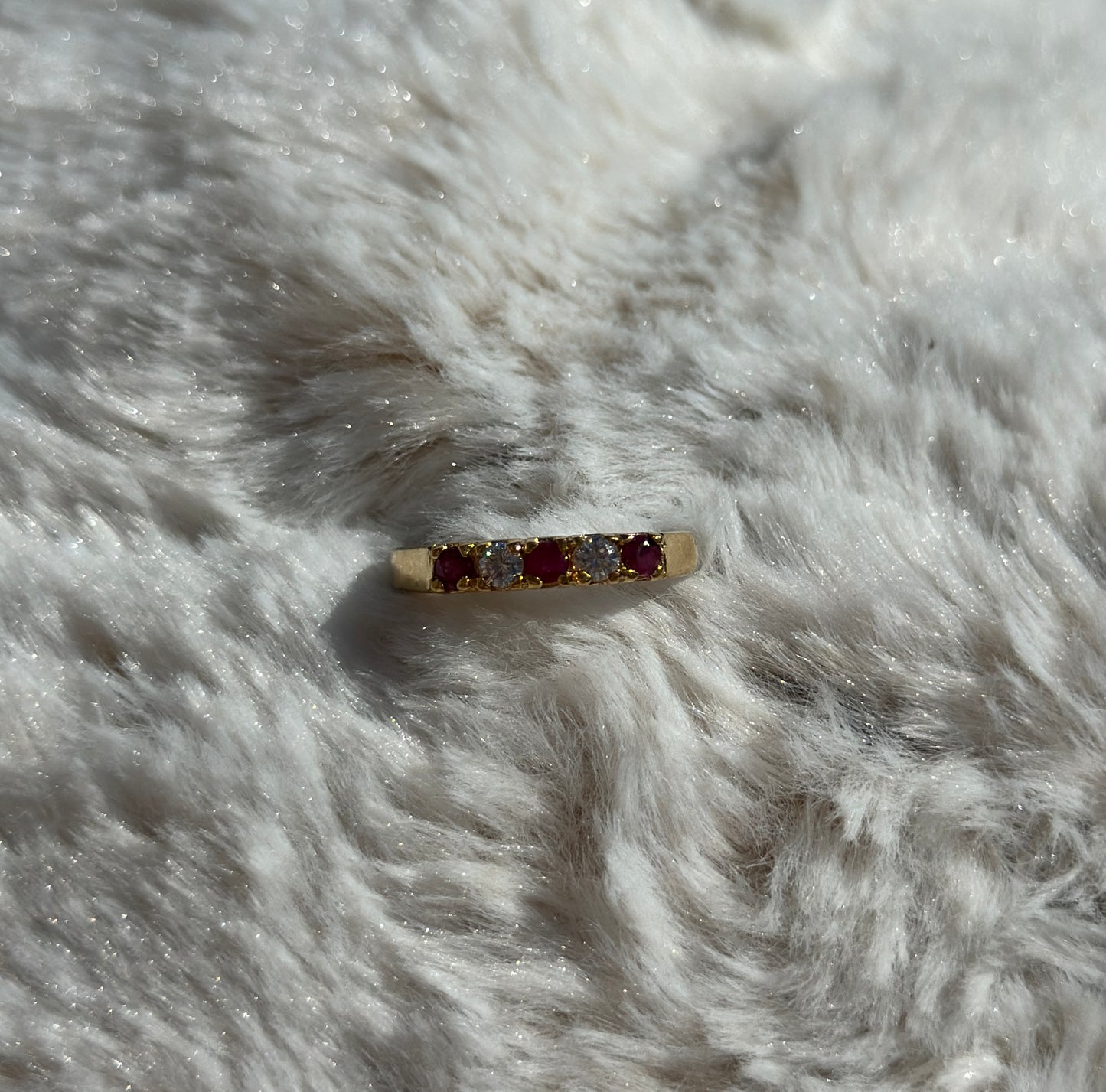 Ruby CZ Anniversary Band Ring