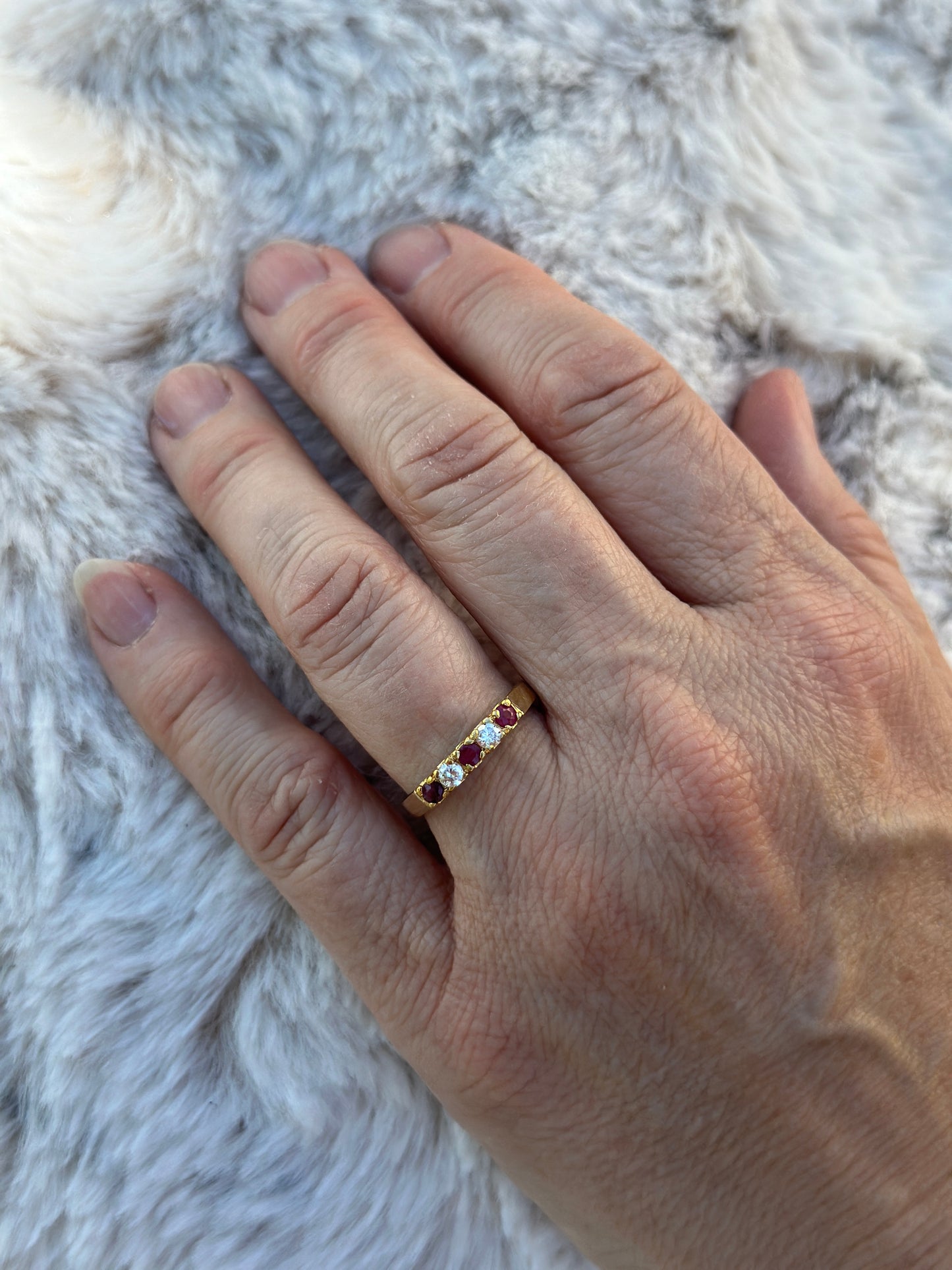 Ruby CZ Anniversary Band Ring