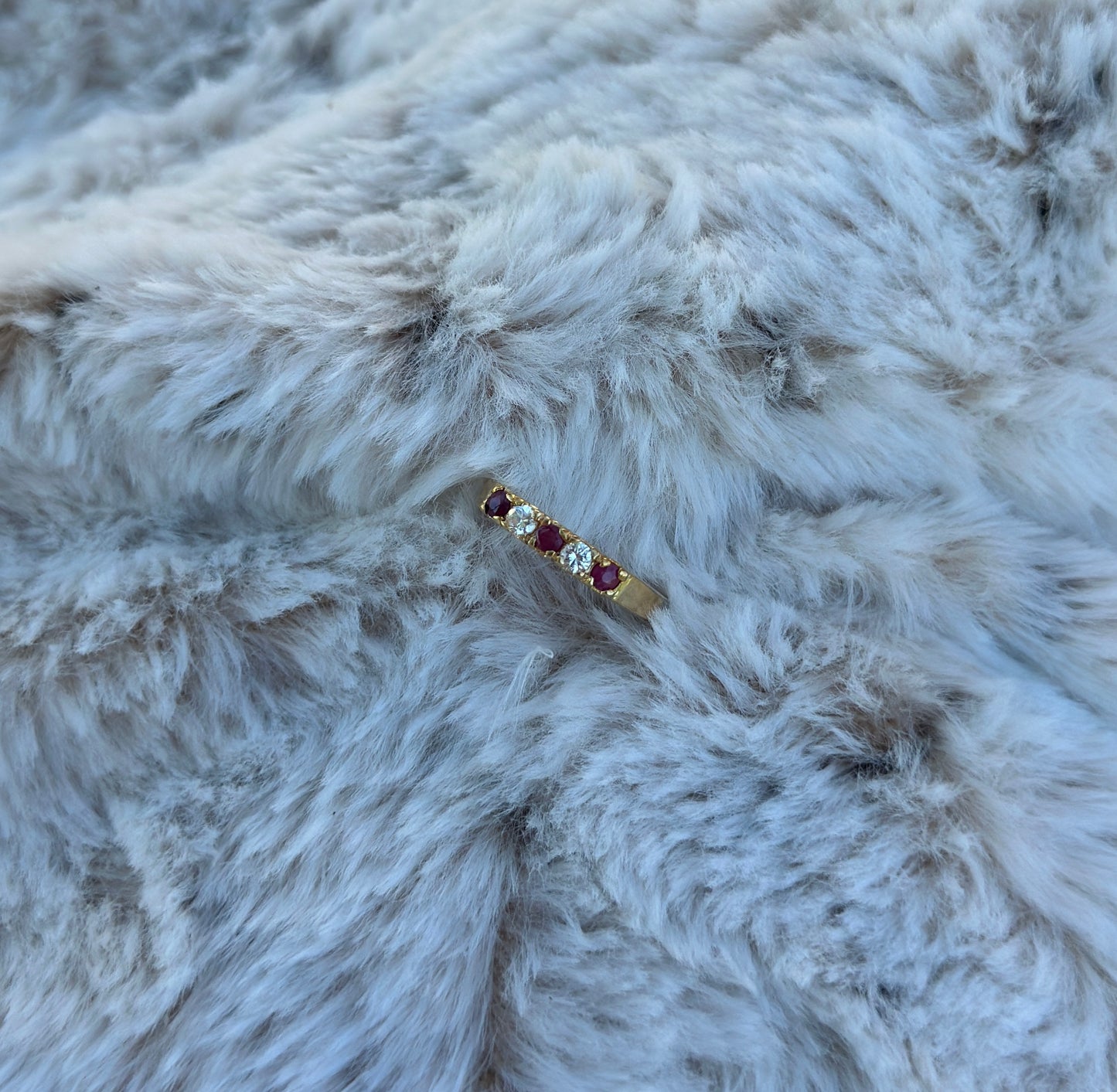 Ruby CZ Anniversary Band Ring