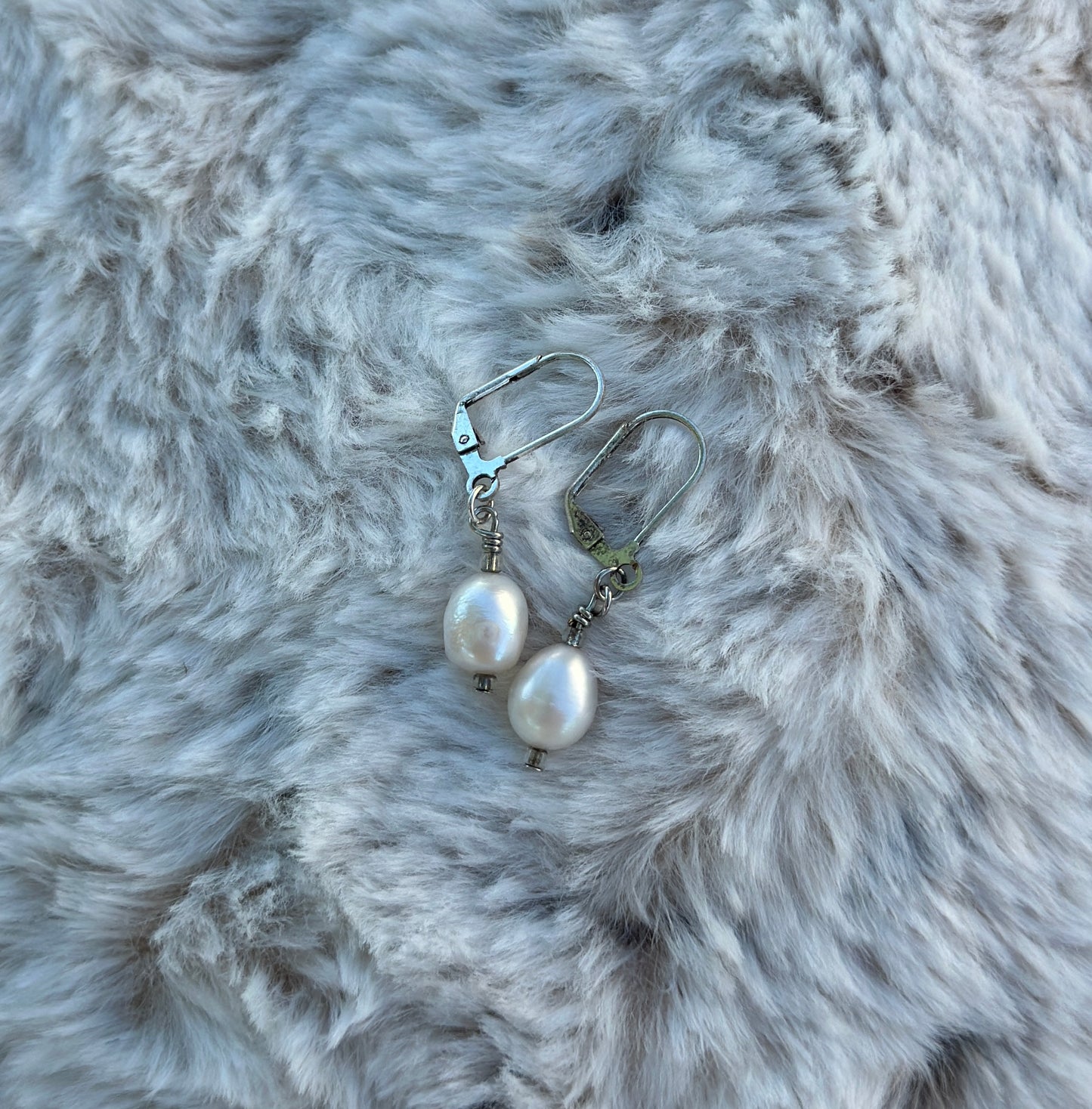 White Pearl Earrings