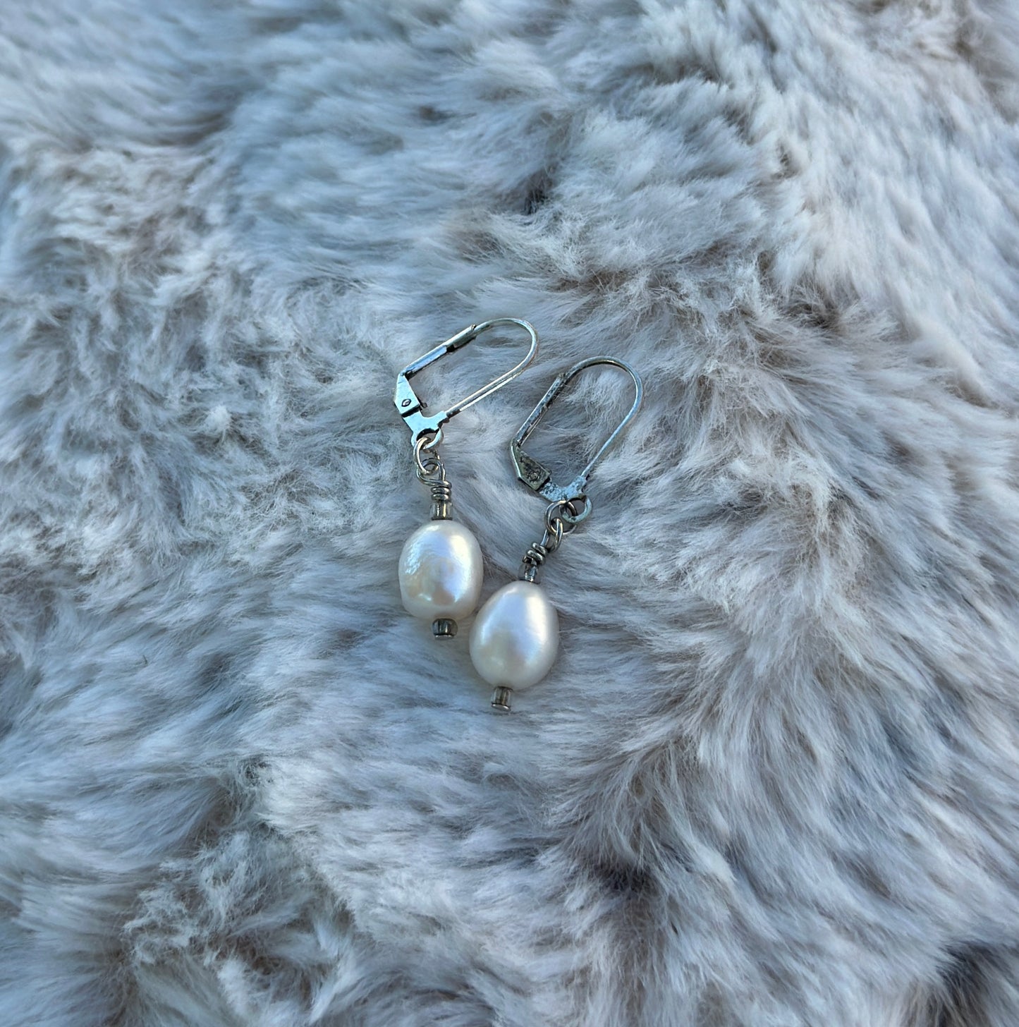 White Pearl Earrings